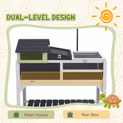 PawHut Tortoise House w/ Adjustable Lamp Holder, Openable Lid, Storage Shelf - Additional view 7