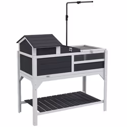 PawHut Tortoise House w/ Adjustable Lamp Holder, Openable Lid, Storage Shelf - Additional view 8