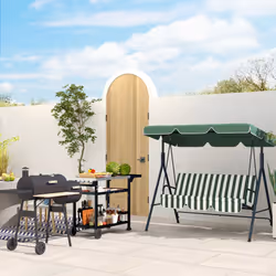 Outsunny Stainless Steel Outdoor Grill Cart with Folding Side table, 2 Wheels - Additional view 7