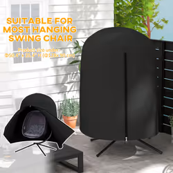 Outsunny Hanging Egg Chair Cover Garden Swing Chair Cover Waterproof, Black