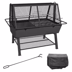 Outsunny 3-in-1 BBQ Rotisserie Grill Roaster Fire Pit for Outdoor Picnic Camping - Additional view 8