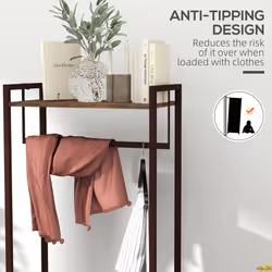 HOMCOM Clothes Hanging Rail with 3 Fabric Drawers Storage Shelves for Hallway - Additional view 5