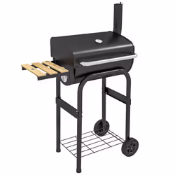Outsunny Charcoal Barbecue BBQ Grill Trolley W/ Shelves, Lid and Thermometer - Additional view 8