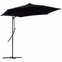 Outsunny 3(m) Cantilever Garden Parasol Umbrella W/ Solar LED, Black - Additional view 8