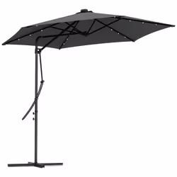 Outsunny 3(m) Cantilever Garden Parasol Umbrella W/ Solar LED, Dark Grey - Additional view 8