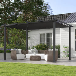 Outsunny 3 x 4m Aluminium Pergola with Retractable Roof, Garden Gazebo Canopy