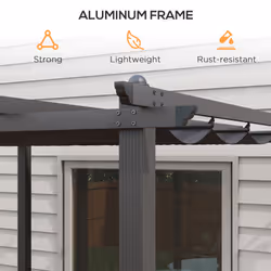 Outsunny 3 x 3(m) Aluminium Pergola with Retractable Roof, Garden Gazebo Canopy - Additional view 5