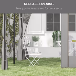 Outsunny 3x3(m) or 3x6m Pop Up Gazebo Side Panels with Windows, Grey