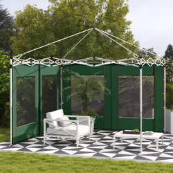 Outsunny 3x3(m) or 3x6m Pop Up Gazebo Side Panels with Windows, Green