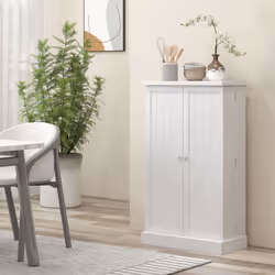 HOMCOM Kitchen Cupboard with Double Doors, 5-Tier Shelf, 12 Spice Racks, White - Additional view 4