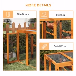 PawHut Wooden Chicken Coop with Combinable Design, for 1-3 Chickens - Additional view 5