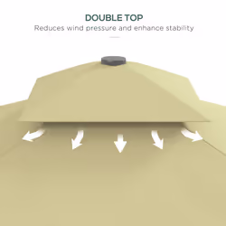 Outsunny 2.5m Square Cantilever Garden Parasol Umbrella with Cross Base, Beige