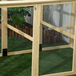 PawHut Chicken Run, Wooden Chicken Coop w/ Combinable Design-Natural Wood Finish - Additional view 6
