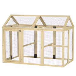 PawHut Chicken Run, Wooden Chicken Coop w/ Combinable Design-Natural Wood Finish - Additional view 8