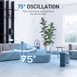HOMCOM Oscillating Tower Fan Floor Fan with 4H Timer for Home Office White