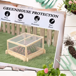 Outsunny Outdoor Raised Garden Bed with Cold Frame Greenhouse and Openable Top