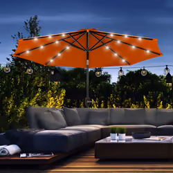 Outsunny 24 LED Solar Powered Parasol Umbrella Garden Tilt Outdoor String Light