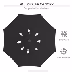 Outsunny 24 LED Solar Powered Parasol Umbrella Garden Tilt Outdoor String Light - Additional view 4