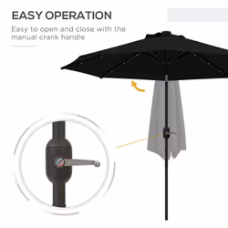 Outsunny 24 LED Solar Powered Parasol Umbrella Garden Tilt Outdoor String Light - Additional view 5