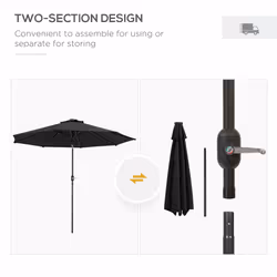 Outsunny 24 LED Solar Powered Parasol Umbrella Garden Tilt Outdoor String Light - Additional view 6