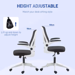 Vinsetto Mesh Office Chair Computer Chair with Swivel Wheels, Black/White