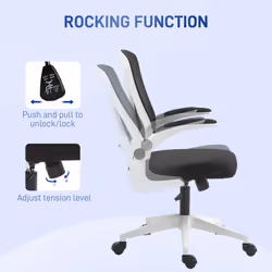 Vinsetto Mesh Office Chair Computer Chair with Swivel Wheels, Black/White