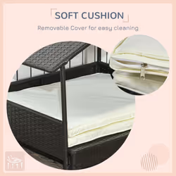 PawHut Extendable Rattan Dog House w/ Water-Resistant Roof - Cream - Additional view 6