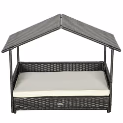PawHut Extendable Rattan Dog House w/ Water-Resistant Roof - Cream - Additional view 7