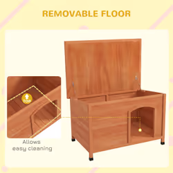 PawHut  Wooden Dog Kennel with Removable Floor, Openable Roof