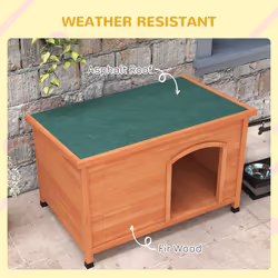 PawHut  Wooden Dog Kennel with Removable Floor, Openable Roof