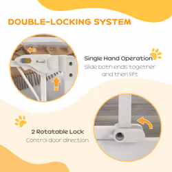 Pressure Fit Safety Gate w/ Auto Closing Door, Double Locking, 74-100cm Openings