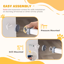 Pressure Fit Safety Gate w/ Auto Closing Door, Double Locking, 74-100cm Openings - Additional view 7