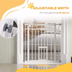PawHut Pressure Fit, Safety Gate Dog Gate w/ Small Cat Door Opening, 74-80cm - Additional view 5