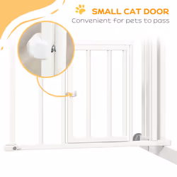 PawHut Pressure Fit, Safety Gate Dog Gate w/ Small Cat Door Opening, 74-80cm - Additional view 6
