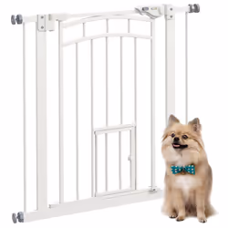 PawHut Pressure Fit, Safety Gate Dog Gate w/ Small Cat Door Opening, 74-80cm - Additional view 8