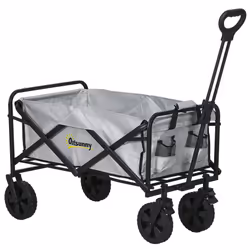 Outsunny Folding Outdoor Storage Trolley Cart Bag Trolley Cart Bag - Grey