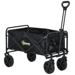 Outsunny Folding Outdoor Storage Trolley Cart Bag Trolley Cart Bag - Black