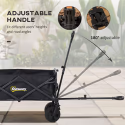 Outsunny Folding Outdoor Storage Trolley Cart Bag Trolley Cart Bag - Black - Additional view 4