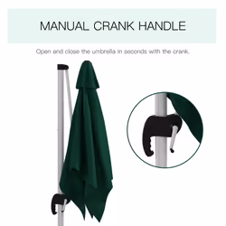 Outsunny 3 x 3(m) Cantilever Roma Parasol Garden Umbrella with Cross Base Green - Additional view 5