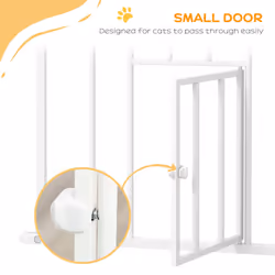PawHut Extra Tall Dog Gate with Cat Door Auto Close for Stairs 74-101 cm Wide - Additional view 5