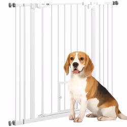 PawHut Extra Tall Dog Gate with Cat Door Auto Close for Stairs 74-101 cm Wide - Additional view 8