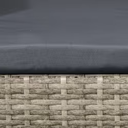 Outsunny Rattan Garden Bench w/ Glass Tea Table, Wicker Chair w/ Cushions Grey - Additional view 6