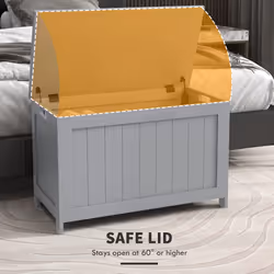 HOMCOM Storage Chest with 2 Safety Hinges, Storage Bench for Living Room - Additional view 5
