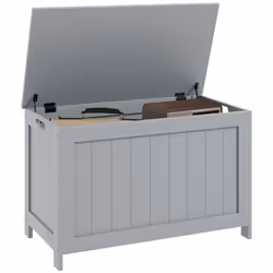HOMCOM Storage Chest with 2 Safety Hinges, Storage Bench for Living Room - Additional view 8