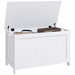 HOMCOM Storage Chest with 2 Safety Hinges, Storage Bench for Living Room - Additional view 6