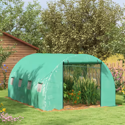 Outsunny Polytunnel Green House with Sprinkler System, Wide Door, 4 x 3(m)