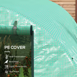Outsunny Polytunnel Green House with Sprinkler System, Wide Door, 3 x 2m - Additional view 4