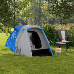 Outsunny 2 Man Camping Tent with Living Area, 2000mm Waterproof, Blue