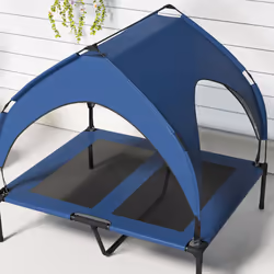 PawHut Cooling Raised Dog Bed w/ Breathable Mesh, for M, L Dogs - Dark Blue - Additional view 6