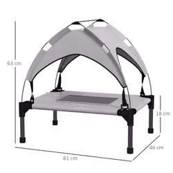 PawHut Cooling Raised Dog Bed w/ Breathable Mesh, for Mini, S Dogs - Light Grey